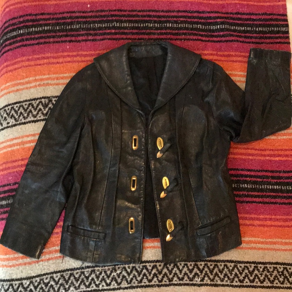 Vintage black leather jacket